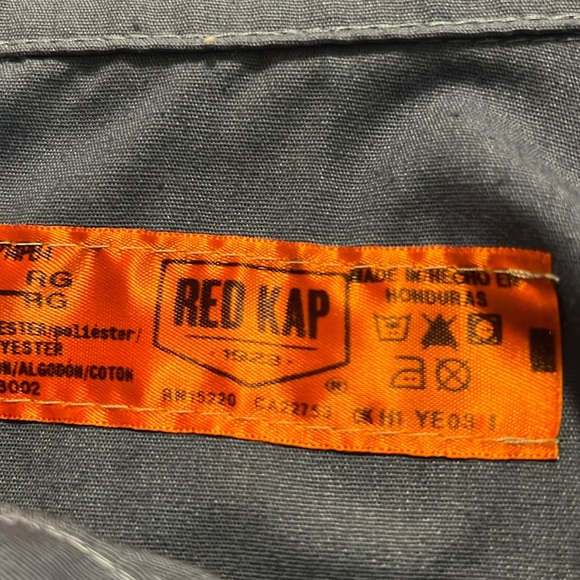Red Kap 1923 Men’s Work Wear Button-Up Long Sleeve Mechanic Blue Shirt Size 3XL - Picture 10 of 11